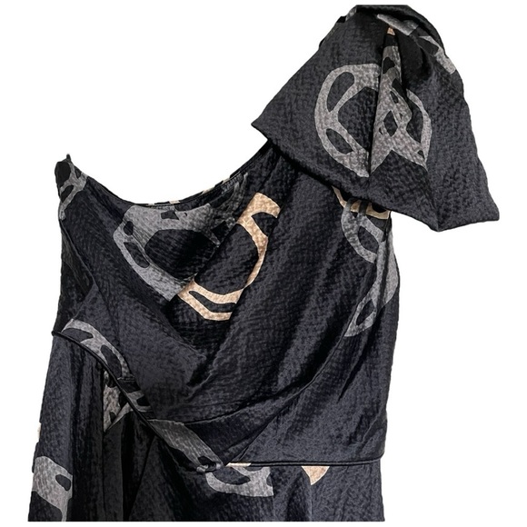 Barneys NY Sariah 100% Silk One-Shoulder Dress | Limited Edition 14/65 | Size 6 - Picture 3 of 6
